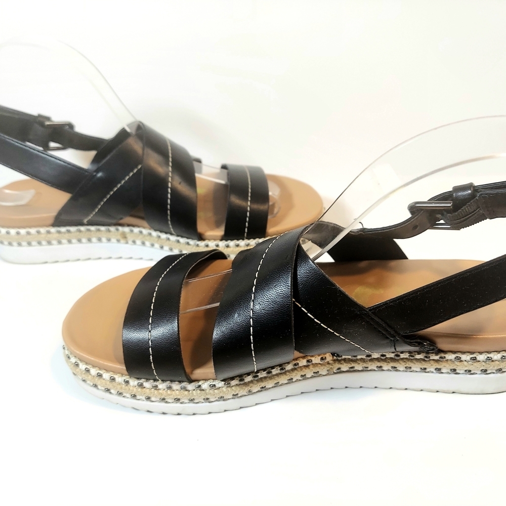 Women's Circus By Sam Edelman Naya Black Strappy Espadrille Platform Sandals - Picture 5 of 8